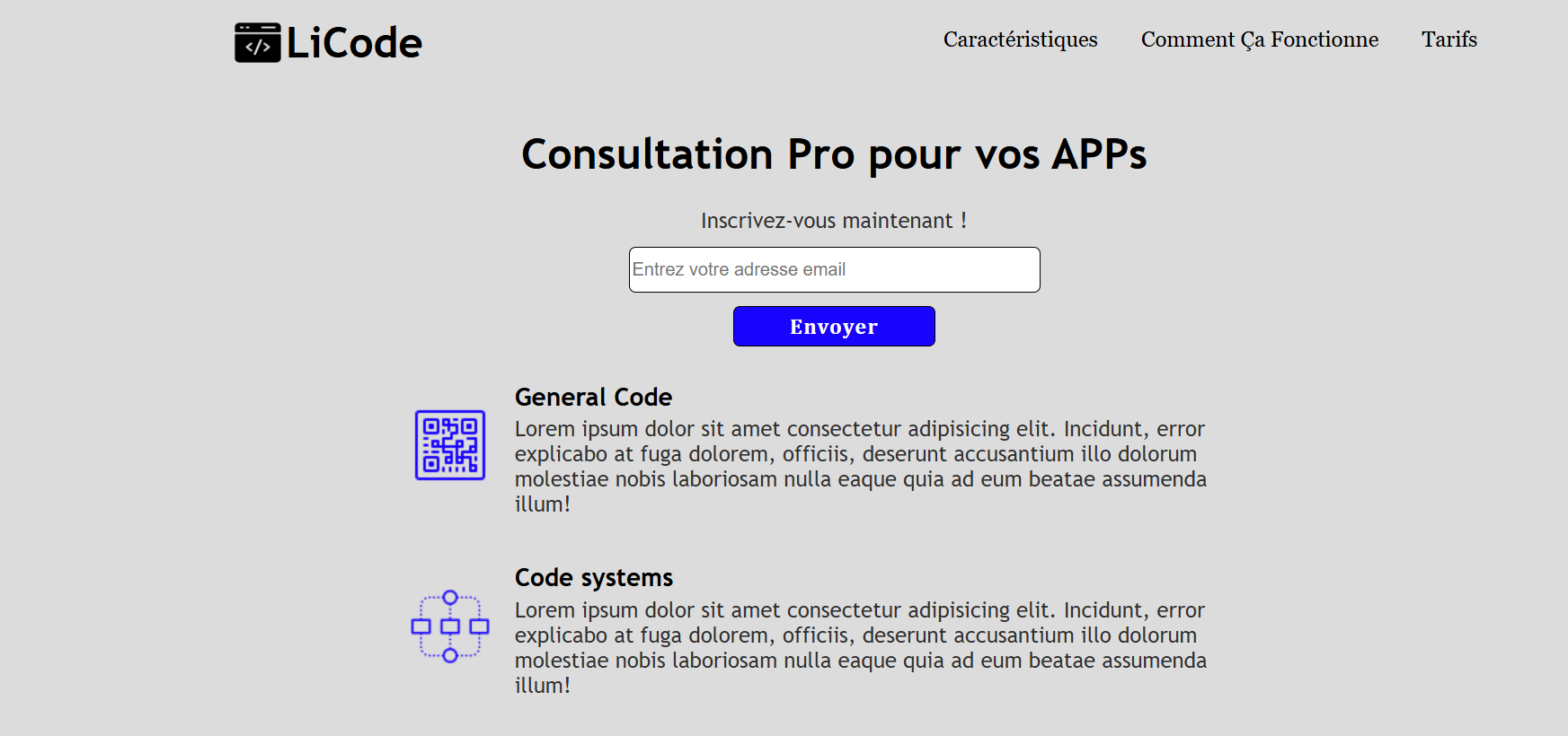 Projet Page de destination produit